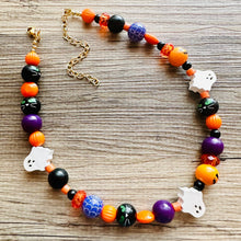 Load image into Gallery viewer, Pumpkin Orange Fall Statement Necklace, Single Strand Necklace, fall colors, orange necklace, Halloween necklace, halloween jewelry