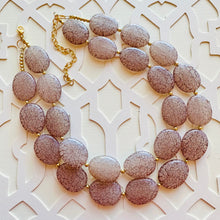Load image into Gallery viewer, Fall Crackle Coffee chunky necklace, brown beaded jewelry, resin beaded Mocha necklace, brown beaded necklace, cinnamon necklace