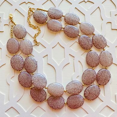 Fall Crackle Coffee chunky necklace, brown beaded jewelry, resin beaded Mocha necklace, brown beaded necklace, cinnamon necklace