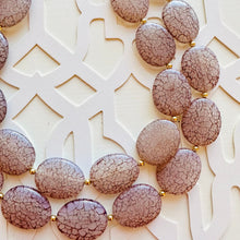 Load image into Gallery viewer, Fall Crackle Coffee chunky necklace, brown beaded jewelry, resin beaded Mocha necklace, brown beaded necklace, cinnamon necklace