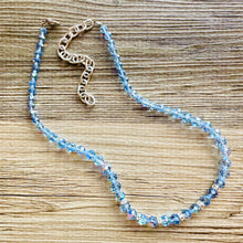 Load image into Gallery viewer, Baby Blue Jewel Statement Necklace, Chunky 1 Strand Jewelry, blue necklace, baby blue bib beaded necklace layering collar bead metal