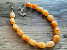 Load image into Gallery viewer, Clementine Cream Orange Chunky Statement jewelry set, Big bib beaded jewelry, Single Strand Statement Necklace earrings bridesmaid wedding