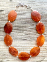 Load image into Gallery viewer, Tortoise Shell Brown Hazel Chunky Statement Necklace, Big beaded jewelry, single strand Statement Necklace, chunky bib jewelry earrings