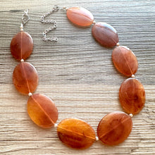 Load image into Gallery viewer, Tortoise Shell Brown Hazel Chunky Statement Necklace, Big beaded jewelry, single strand Statement Necklace, chunky bib jewelry earrings