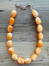 Load image into Gallery viewer, Clementine Cream Orange Chunky Statement jewelry set, Big bib beaded jewelry, Single Strand Statement Necklace earrings bridesmaid wedding