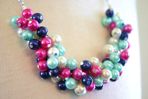 The Savannah - Jewel Tone Cluster Necklace