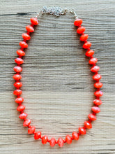 Load image into Gallery viewer, Coral &amp; Red Necklace, layering Single Strand Statement Jewelry, bright lipstick red Chunky bib bridesmaid, red jewelry, red necklace beaded