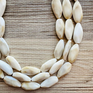 Creamy Big Bead Necklace, multi Strand Statement Jewelry, toffee Chunky bib, bridesmaid necklace, brown jewelry, beaded jewelry brown