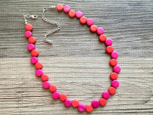 Load image into Gallery viewer, Hot Pink &amp; Red Single Statement Necklace, Chunky Jewelry Big Beaded Necklace, dark pink Necklace, magenta Jewelry bubble Valentines Day