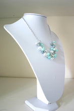 Load image into Gallery viewer, Robin&#39;s Egg Blue + Gray Pearl Cluster Necklace - Handmade (customizable!) Women&#39;s Necklace