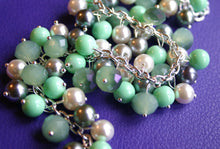 Load image into Gallery viewer, Mint Green + Gray Cluster Necklace / Womens Jewelry / Full Cluster