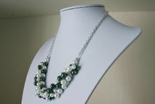 Load image into Gallery viewer, Green &amp; White Pearl Necklace / Eastern (Michigan) State NY Jets Hawaii Marshall North Texas Alabama - Birmingham College Football Jewelry