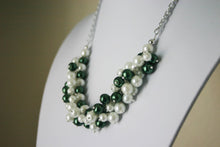 Load image into Gallery viewer, Green &amp; White Pearl Necklace / Eastern (Michigan) State NY Jets Hawaii Marshall North Texas Alabama - Birmingham College Football Jewelry