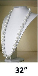 32" Long Pearl Necklace - Chunky Statement Jewelry - Preppy Necklace