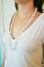 Load image into Gallery viewer, 32&quot; Long Pearl Necklace - Chunky Statement Jewelry - Preppy Necklace