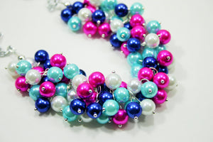 The Savannah - Jewel Tone Cluster Necklace