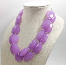 Load image into Gallery viewer, Lavender Double Strand Beaded Statement Necklace