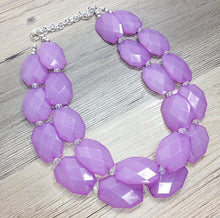 Load image into Gallery viewer, Lavender Double Strand Beaded Statement Necklace