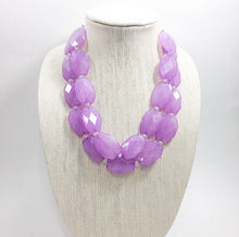 Load image into Gallery viewer, Lavender Double Strand Beaded Statement Necklace