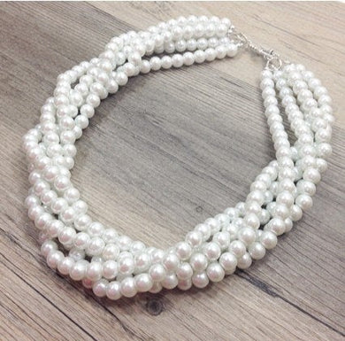 Handmade 5 Strand Pearl Necklace // Twisted Jewelry // Wedding Bridal Bride Bridesmaid Necklace