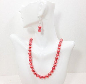 Coral Jewelry Set - necklace, bracelet, earrings, bridesmaids - bridesmaid jewelry or everyday set!