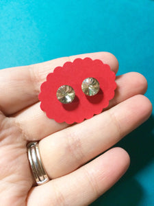 8mm Crystal Clear Stud Earrings - small size for everyday use!