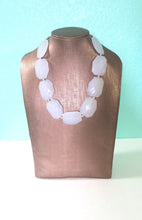 Load image into Gallery viewer, White Big Beaded Statement Necklace - Neutral Statement Jewelry