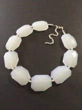 Load image into Gallery viewer, White Big Beaded Statement Necklace - Neutral Statement Jewelry