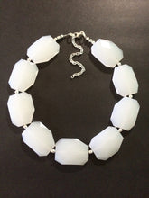 Load image into Gallery viewer, White Big Beaded Statement Necklace - Neutral Statement Jewelry