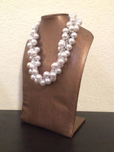 Load image into Gallery viewer, Large Pearl Extra Chunky Statement Necklace - White Necklace for wedding, bridal necklace, large collar necklace, bridesmaid necklace, white